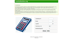 Desktop Screenshot of lanekalkulator.org